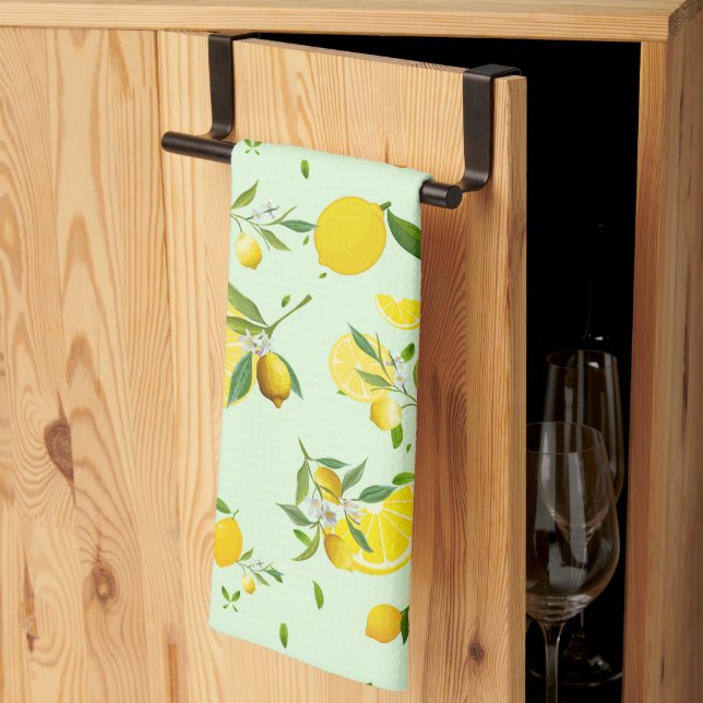 Tropenfarbene Zitrusfrüchte SOMMER Orangenlemon Sl Geschirrtuch (Drittel gefaltet)