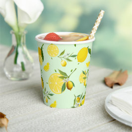 Tropenfarbene Zitrusfrüchte SOMMER Orangenlemon Sl Pappbecher