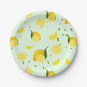 Tropenfarbene Zitrusfrüchte SOMMER Orangenlemon Sl Pappteller