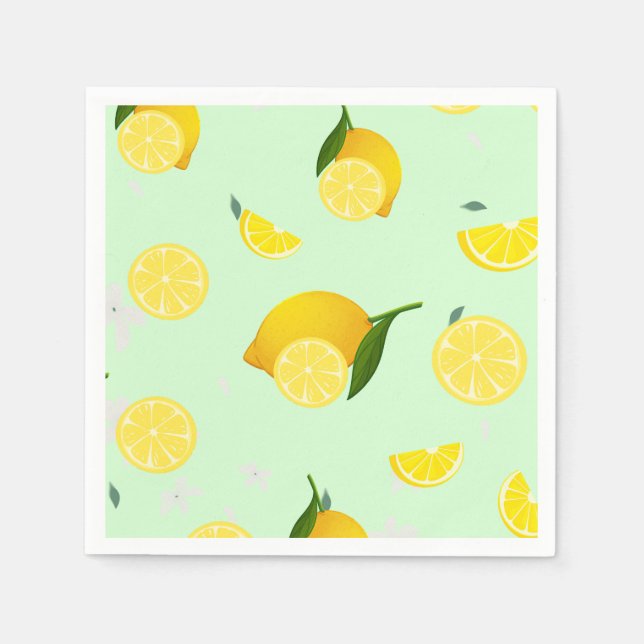 Tropenfarbene Zitrusfrüchte SOMMER Orangenlemon Sl Serviette (Vorderseite)