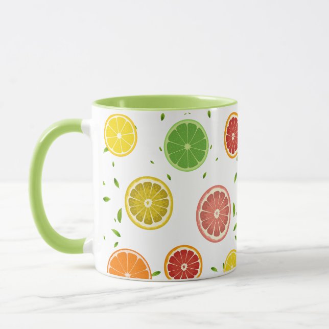 Tropenfarbene Zitrusfrüchte SOMMER Orangenlemon Sl Tasse (Links)