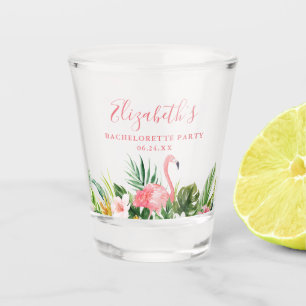 Tropenfarbener Junggeselinnen-Abschied mit Blüten Schnapsglas