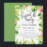 Tropenfarbenes 16 . Geburtstag-Party Einladung<br><div class="desc">Eine skurrile 16 . Geburtstag-Party Einladung mit Aquarellfarben,  Palmen-Blätter,  Bananen-Blätter und anderen tropischen Elementen. Diese individuell gestaltbare Einladung eignet sich perfekt für Sommer- oder Frühjahrsveranstaltungen.</div>