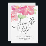 Tropenfarbenflora Save the Date<br><div class="desc">Schönes modernes tropisches Aquarell mit Blumen Save the Date. Schöner Text. Teil einer Hochzeitsfeier im Sommer.</div>