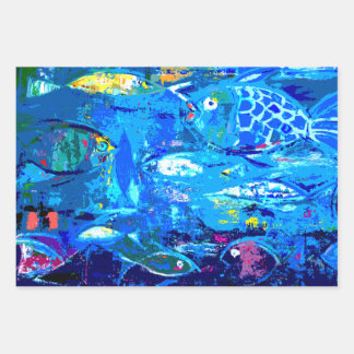 Tropenfischwaschpapier Geschenkpapier Set