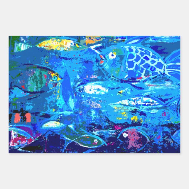 Tropenfischwaschpapier Geschenkpapier Set (Vorderseite 3)
