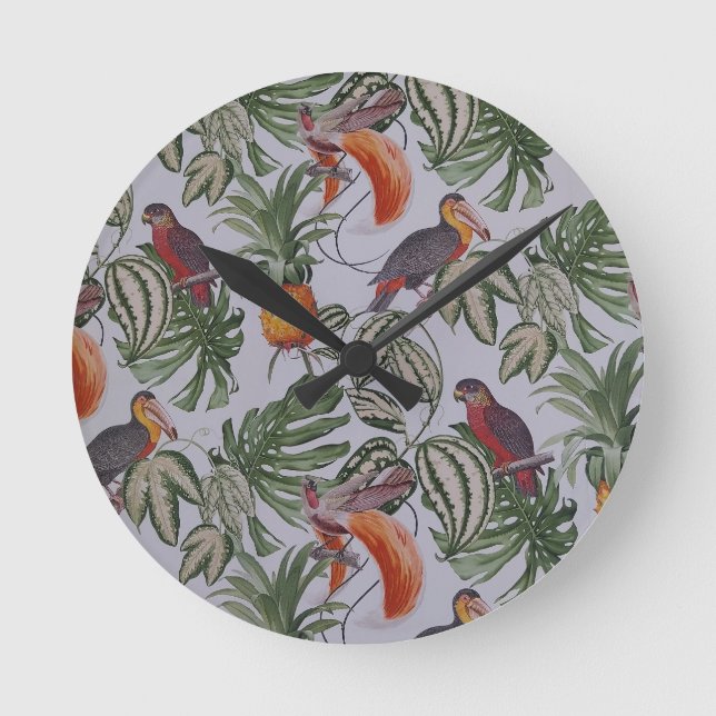 Tropenfleckenkissen Runde Wanduhr (Vorderseite)