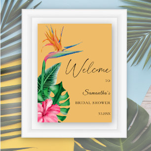 Tropenflora - Begrüßungszeichen Brautparty Poster