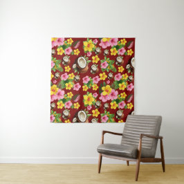 Tropenfloral Wandteppich