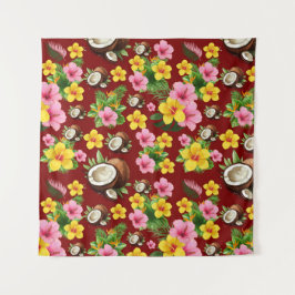 Tropenfloral Wandteppich