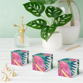 Tropenflorale Aquarellfarben Druckfavorisierungsbo Geschenkschachtel