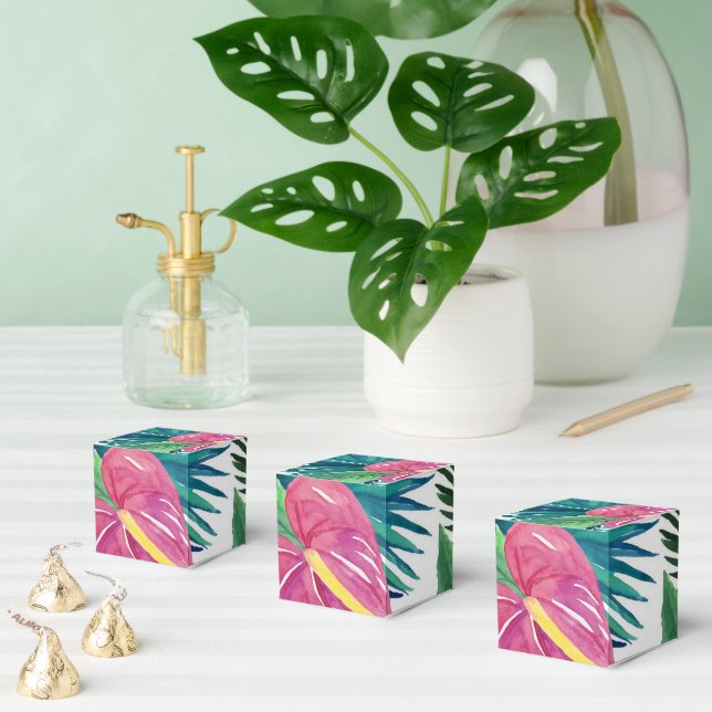 Tropenflorale Aquarellfarben Druckfavorisierungsbo Geschenkschachtel (Zahlreiche)