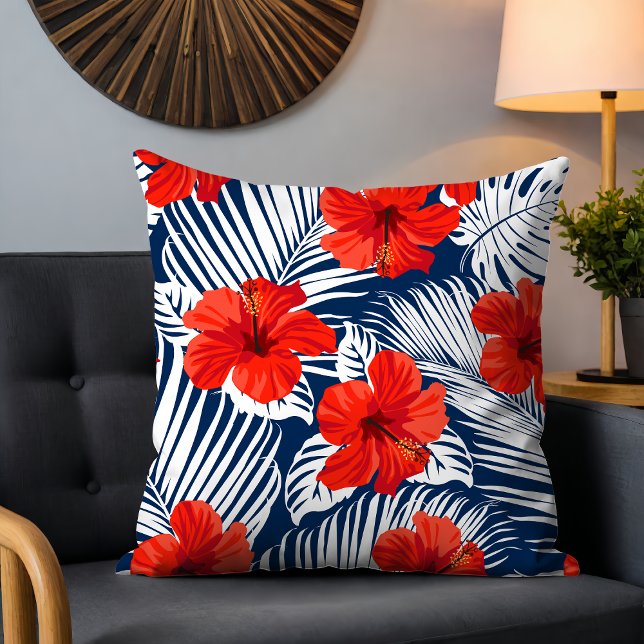 Tropenfolien mit Hibiskus aus Rot-Flora Kissen (Von Creator hochgeladen)