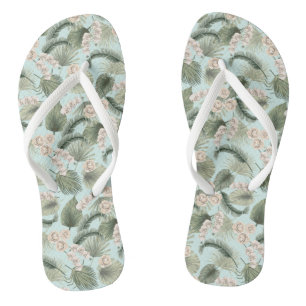 Tropengarten Blumenorchid & Palmmuster Flip Flops
