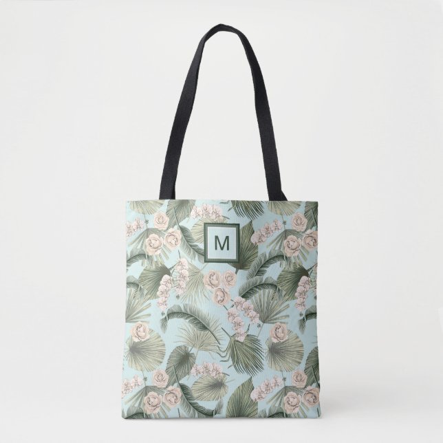 Tropengarten Blumenorchid & Palmmuster Tasche (Vorderseite)