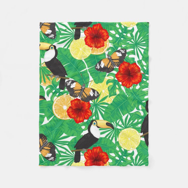 Tropengarten Fleecedecke (Vorderseite)