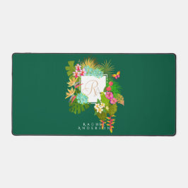 Tropengarten Monogram Green Schreibtischunterlage