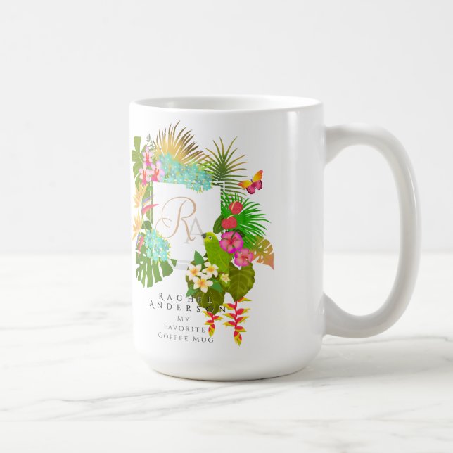 Tropengarten Monogram White Kaffeetasse (Rechts)