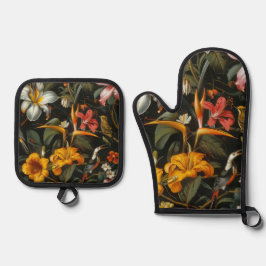 Tropengarten Ofenhandschuh & Topflappen-Set