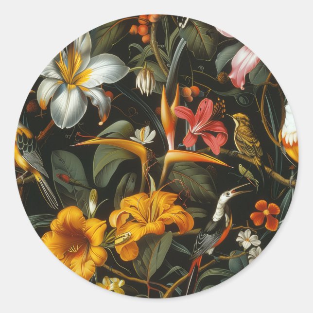 Tropengarten Runder Aufkleber (Vorderseite)