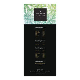 Tropengrün/Aqua Glitzer Palms Rack Card Werbekarte