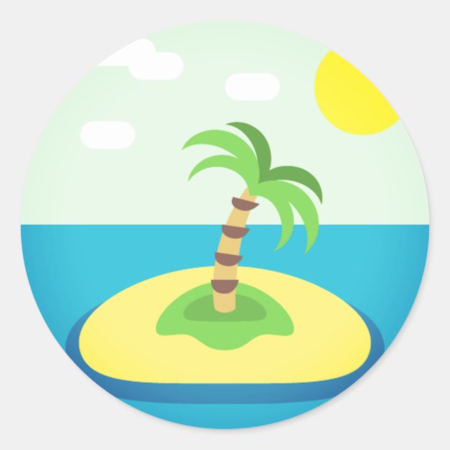Tropeninsel Emoji Runder Aufkleber (Vorderseite)