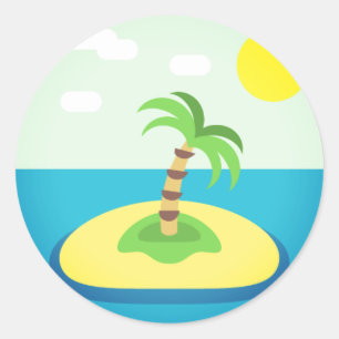 Tropeninsel Emoji Runder Aufkleber
