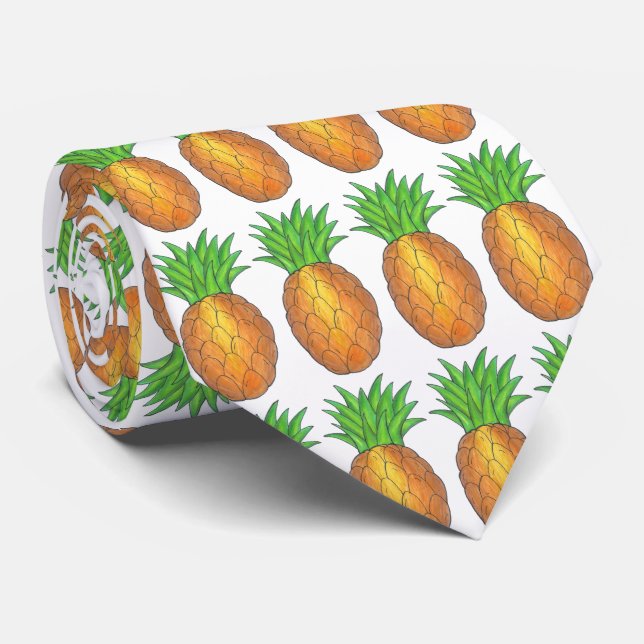 Tropeninsel Luau Ananas Hawaii Aloha Party Krawatte (Gerollt)