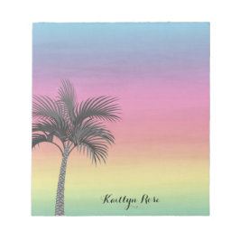 Tropeninsel Sunset | Personalisierter Palmenbaum Notizblock