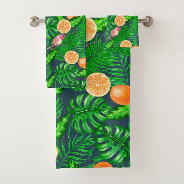 Tropenmuster, Kolibris Badhandtuch Set (Insitu)