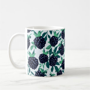 Tropennahtloses Muster mit BlackBerry Kaffeetasse