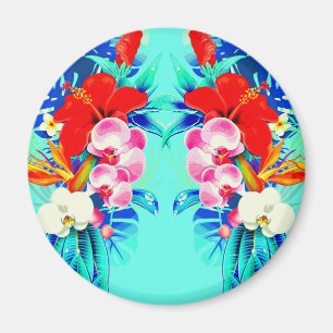 Tropenorchideenblatt Hawaiianisches Blumenblatt aq Magnet