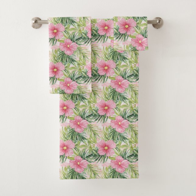 Tropenrosa Blume Badhandtuch Set (Insitu)