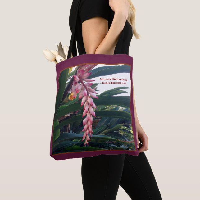 Tropenrosa Blume Botanisch personalisieren Tasche (Von Nahem)
