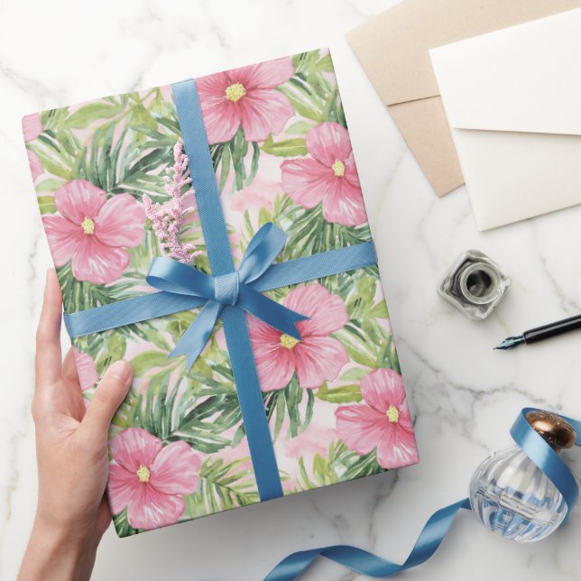 Tropenrosa Blume Geschenkpapier (Schenken)