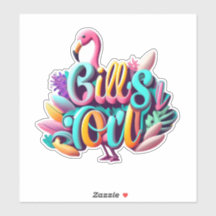 Tropenrosa Flamingos Sticker