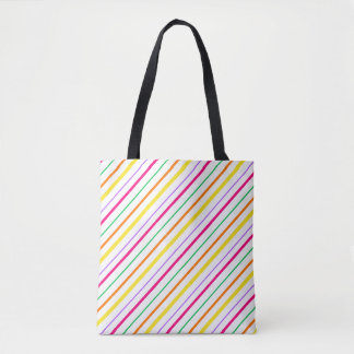 Tropenrosa, grüne, gelbe Streifen Tasche