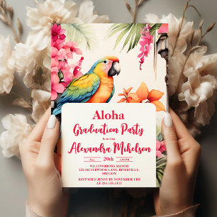 Tropenrosa Hibiskus Abschluss Einladung