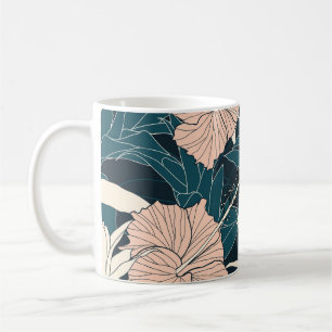 Tropenrosa Hibiskus, dunkler Hintergrund Kaffeetasse