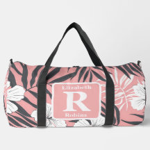 Tropenrosa Hibiskus personalisiert Monogramm