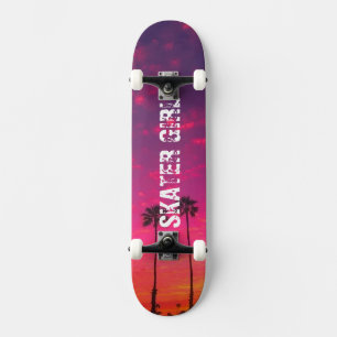 Tropenrosa Lila Beach Sunset Name Skateboard