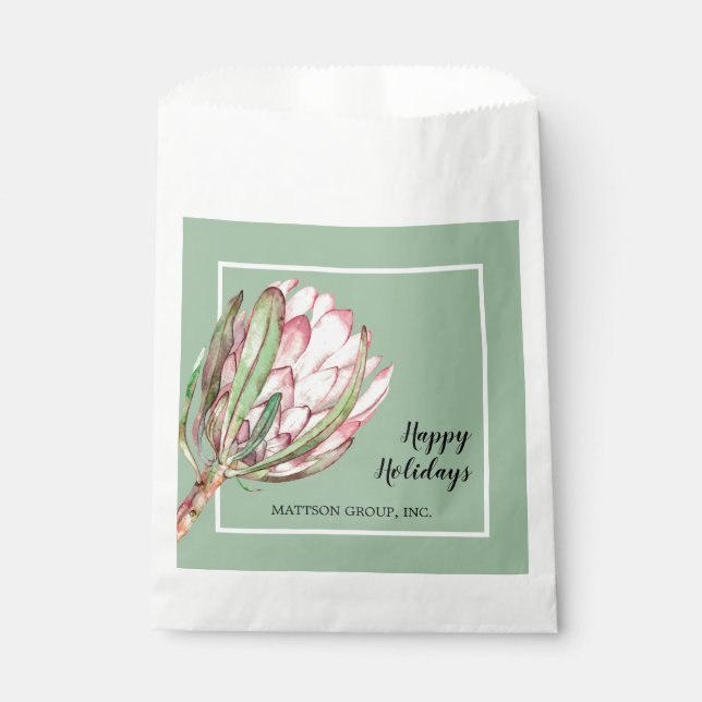 Tropenrosa Protea Leckerei Party Geschenktütchen (Vorderseite)