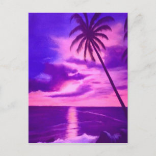 Tropenrosa Sonnenuntergang Postkarte