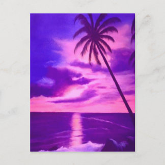 Tropenrosa Sonnenuntergang Postkarte