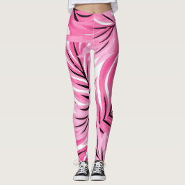Tropenrosa und weiße Leggings