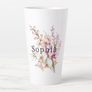 Tropenrosa Weiße Orchideen Blume Geburtstag Milchtasse