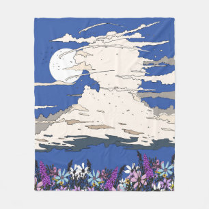 Tropensturm und Blume Fleecedecke