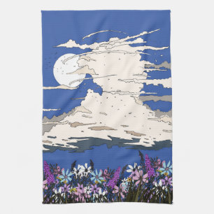 Tropensturm und Blume Geschirrtuch