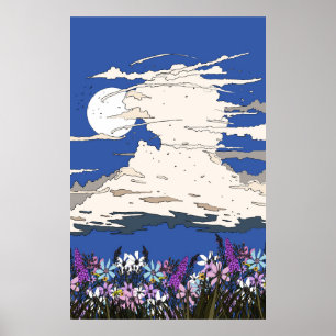 Tropensturm und Blume Poster