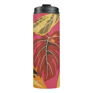 Tropenwald. Abstrakter Illustrationspunkt Thermosbecher